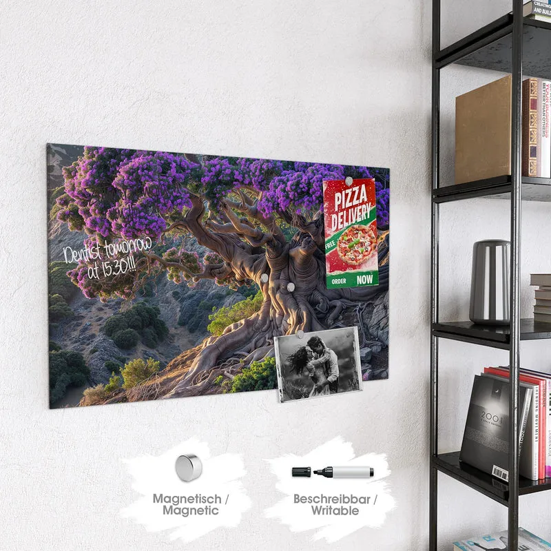 Magnettafel - Baum mit lila Blüten