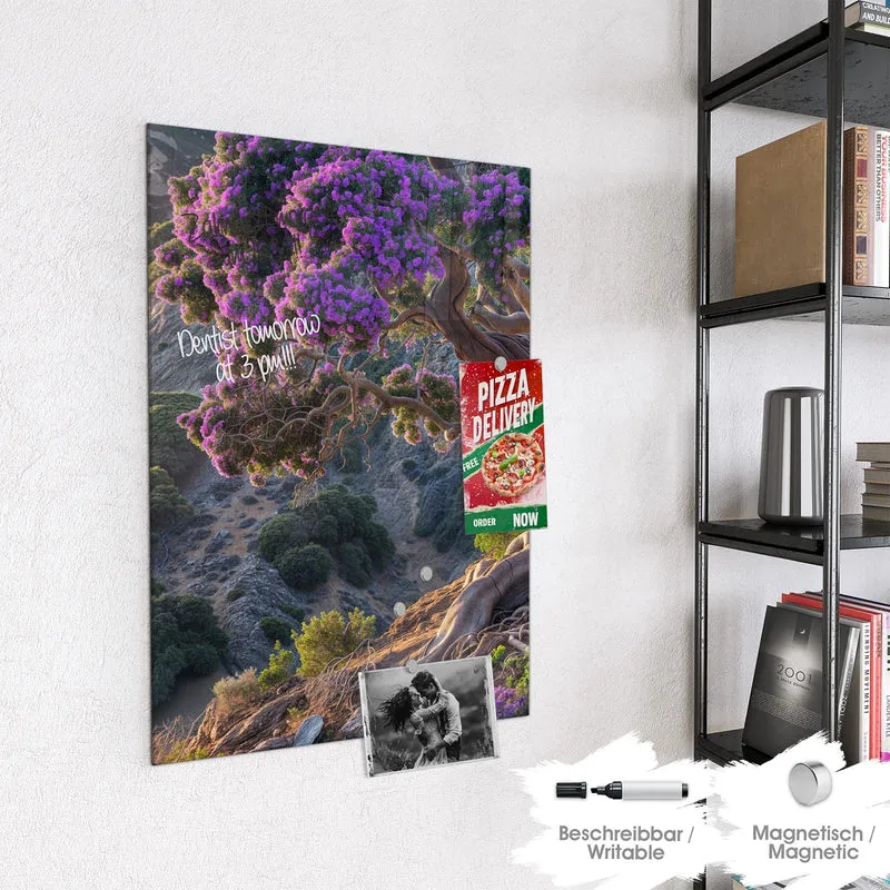 Magnettafel - Baum mit lila Blüten