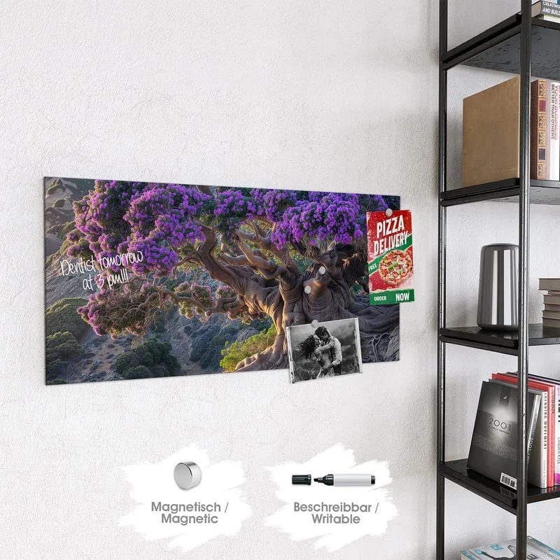Magnettafel - Baum mit lila Blüten