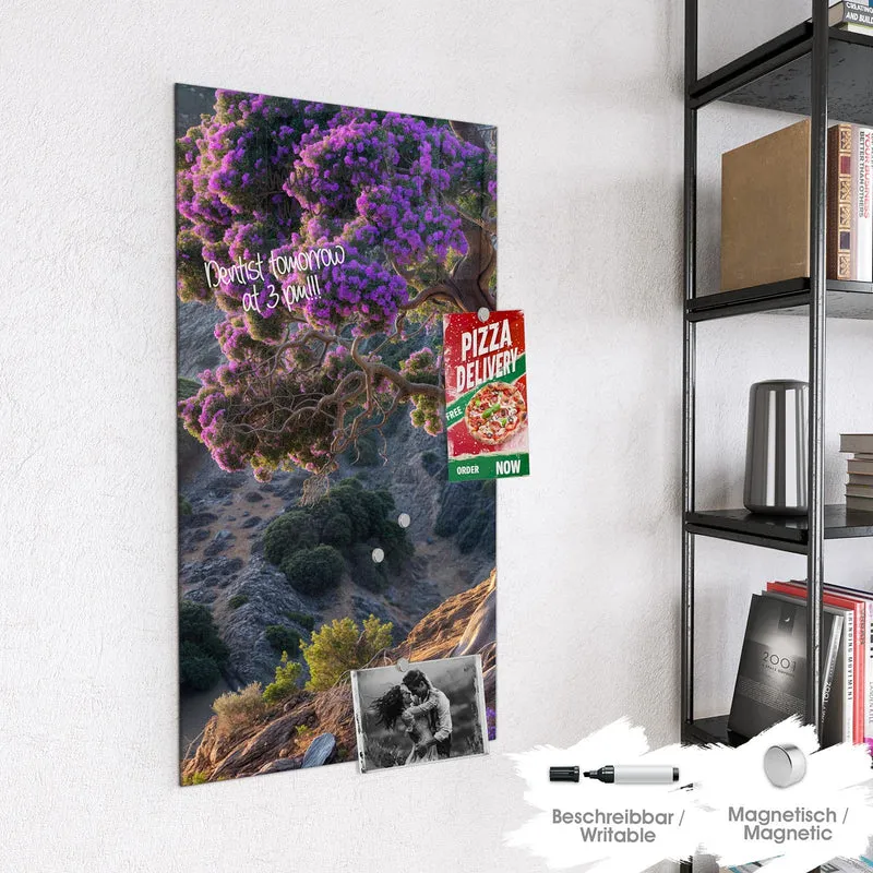 Magnettafel - Baum mit lila Blüten