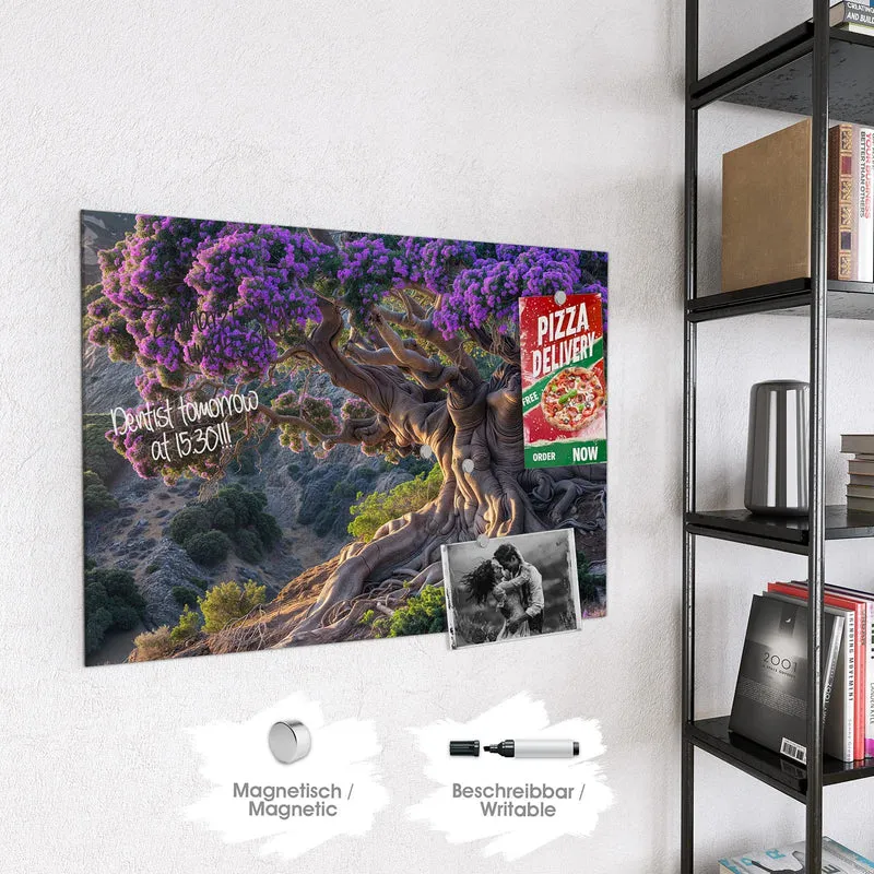 Magnettafel - Baum mit lila Blüten