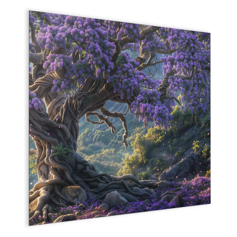 Magnettafel - Baum in Fliederblüte
