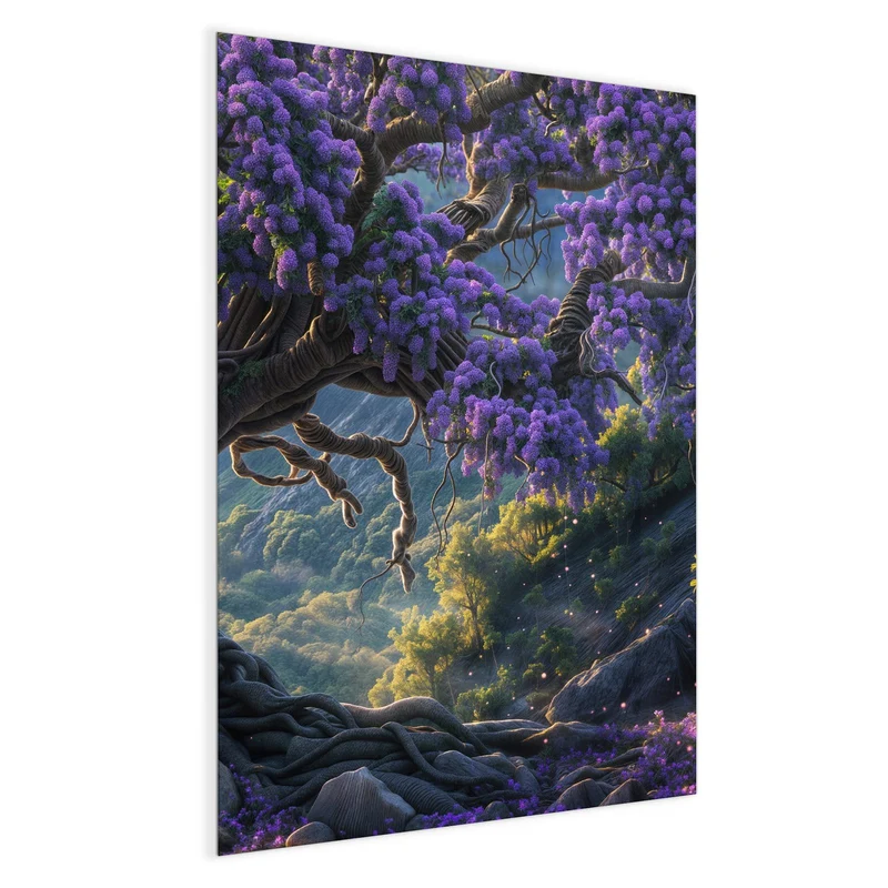 Magnettafel - Baum in Fliederblüte