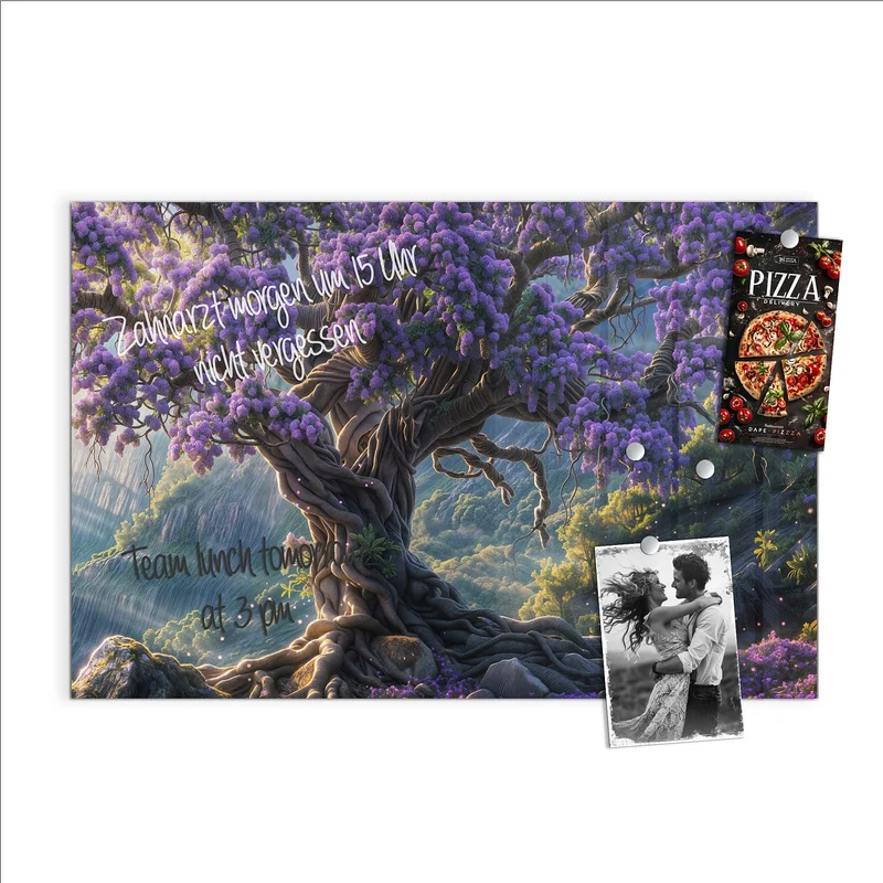 Magnettafel - Baum in Fliederblüte