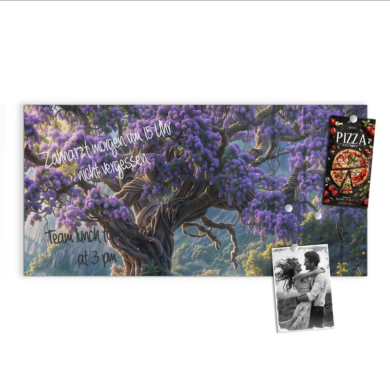 Magnettafel - Baum in Fliederblüte