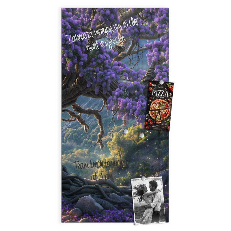 Magnettafel - Baum in Fliederblüte