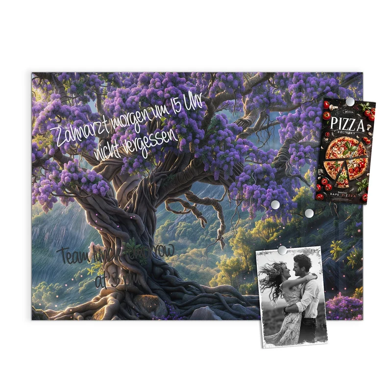 Magnettafel - Baum in Fliederblüte