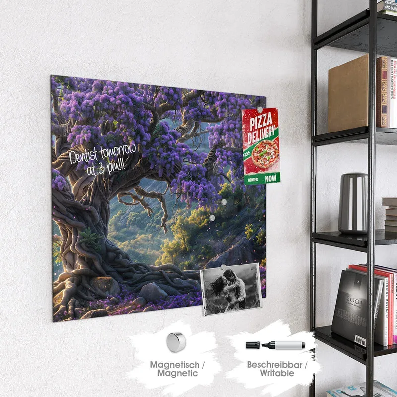 Magnettafel - Baum in Fliederblüte