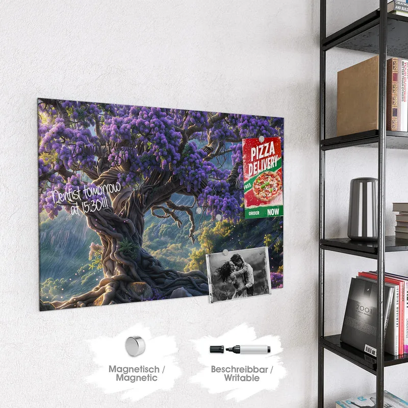 Magnettafel - Baum in Fliederblüte