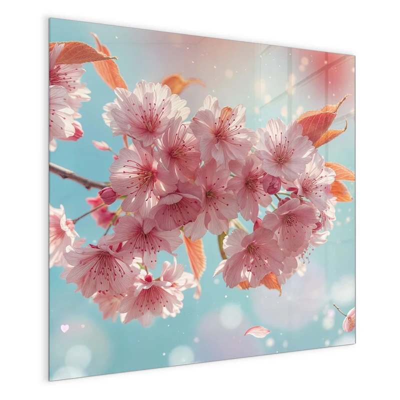 Magnettafel - Kirschblüten in Blau