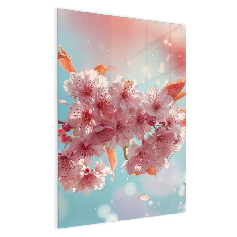 Magnettafel - Kirschblüten in Blau
