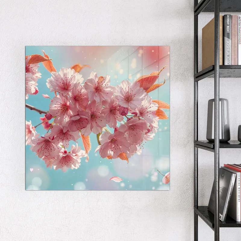 Magnettafel - Kirschblüten in Blau
