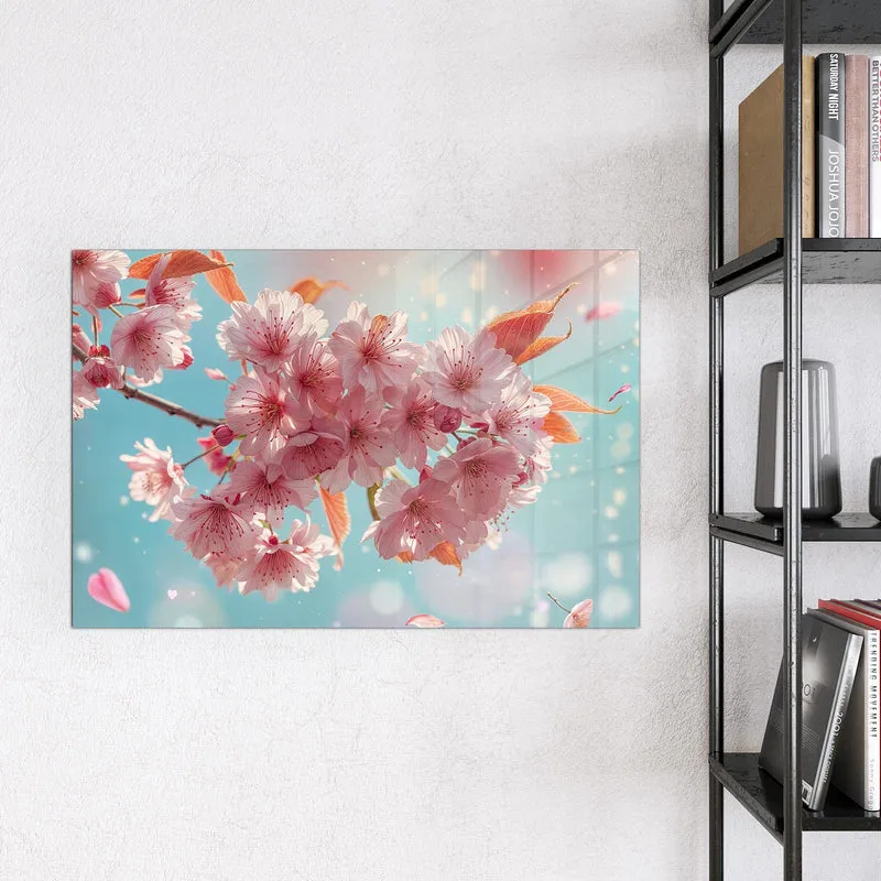 Magnettafel - Kirschblüten in Blau