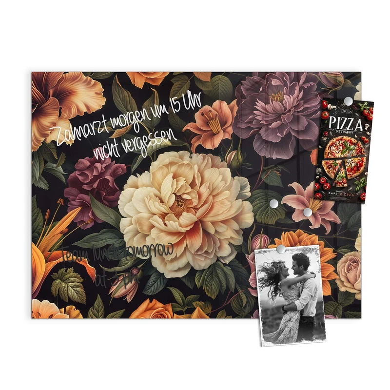 Magnettafel - Barocke Blüten