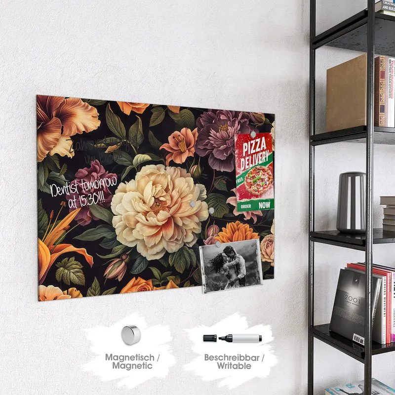 Magnettafel - Barocke Blüten