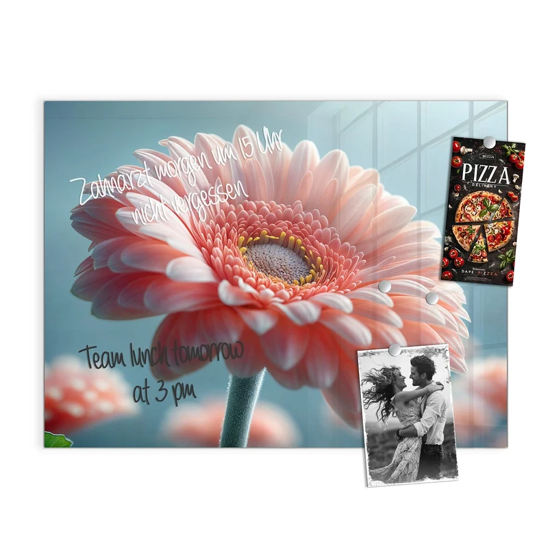 Magnettafel - Rosa Gerbera