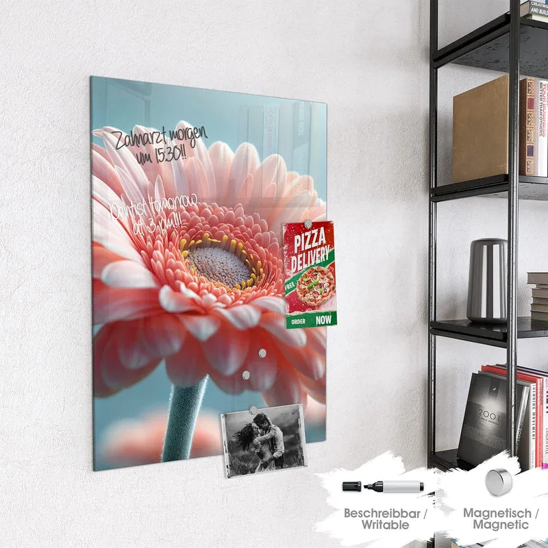 Magnettafel - Rosa Gerbera