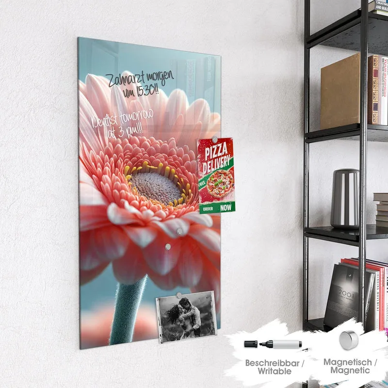 Magnettafel - Rosa Gerbera