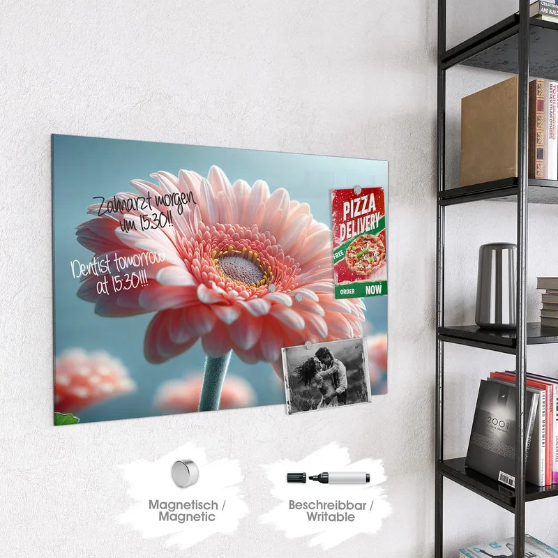 Magnettafel - Rosa Gerbera