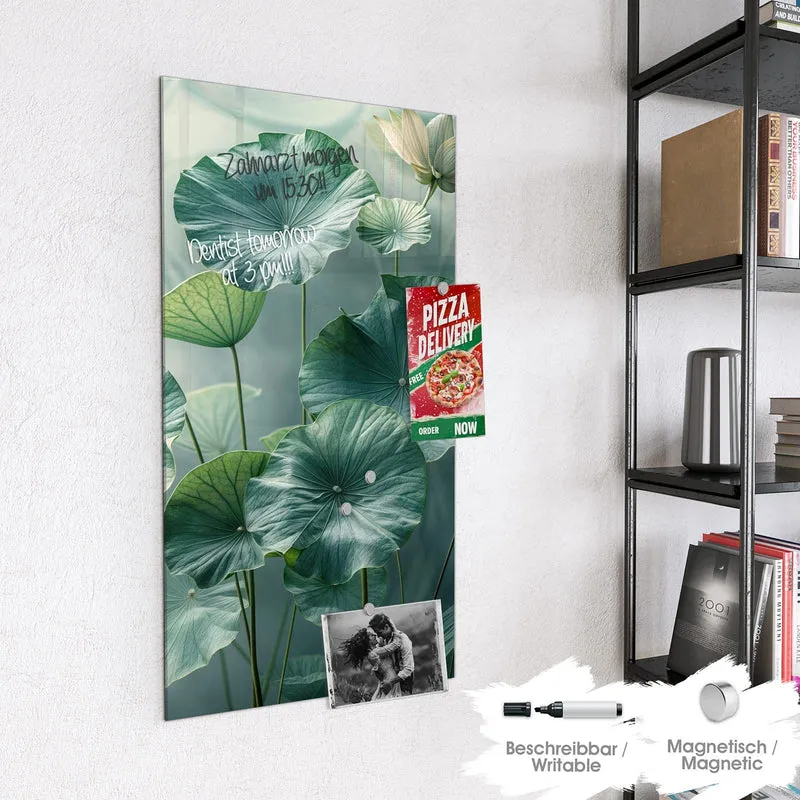 Magnettafel - Lotusblätter in Grün