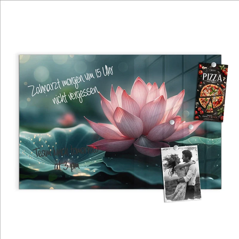 Magnettafel - Rosa Lotusblüte