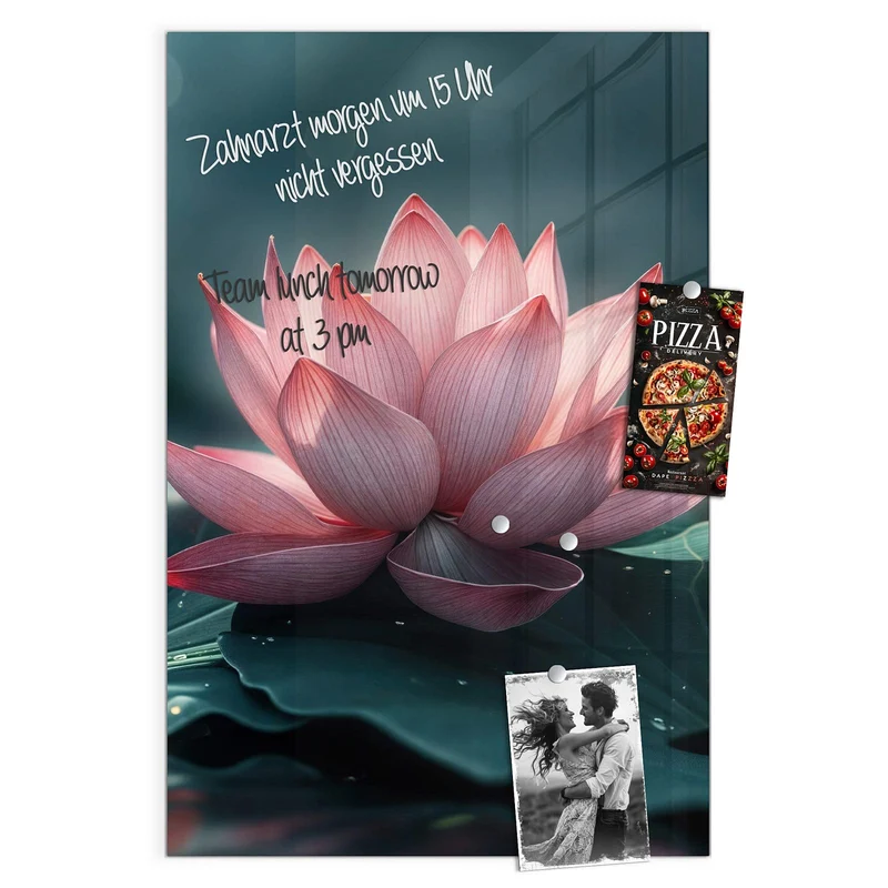 Magnettafel - Rosa Lotusblüte