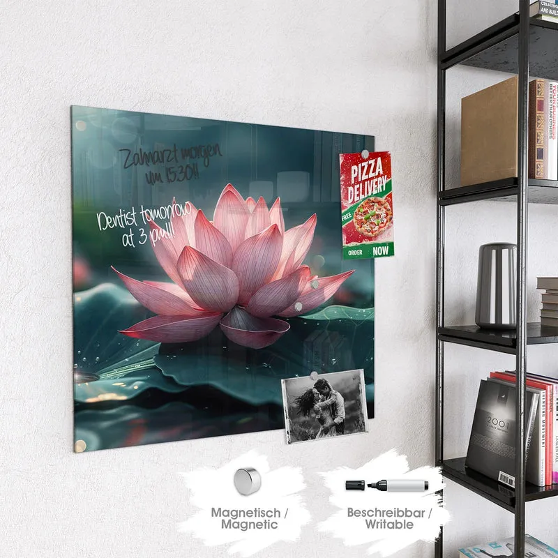 Magnettafel - Rosa Lotusblüte