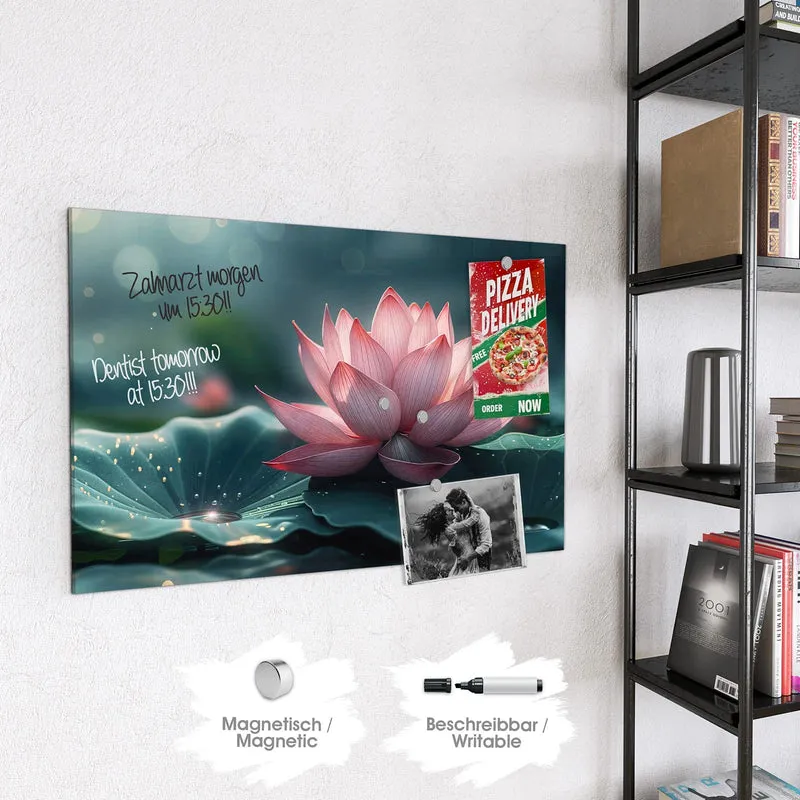 Magnettafel - Rosa Lotusblüte