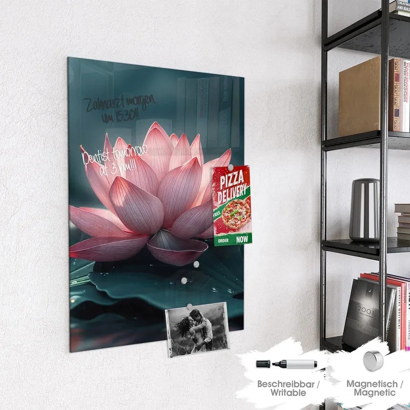 Magnettafel - Rosa Lotusblüte