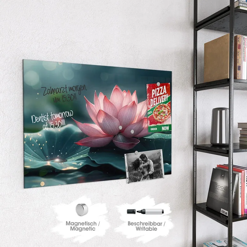 Magnettafel - Rosa Lotusblüte