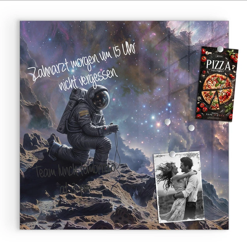 Magnettafel - Astronaut und Galaxie