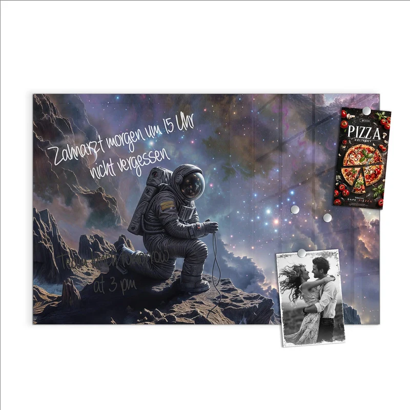 Magnettafel - Astronaut und Galaxie