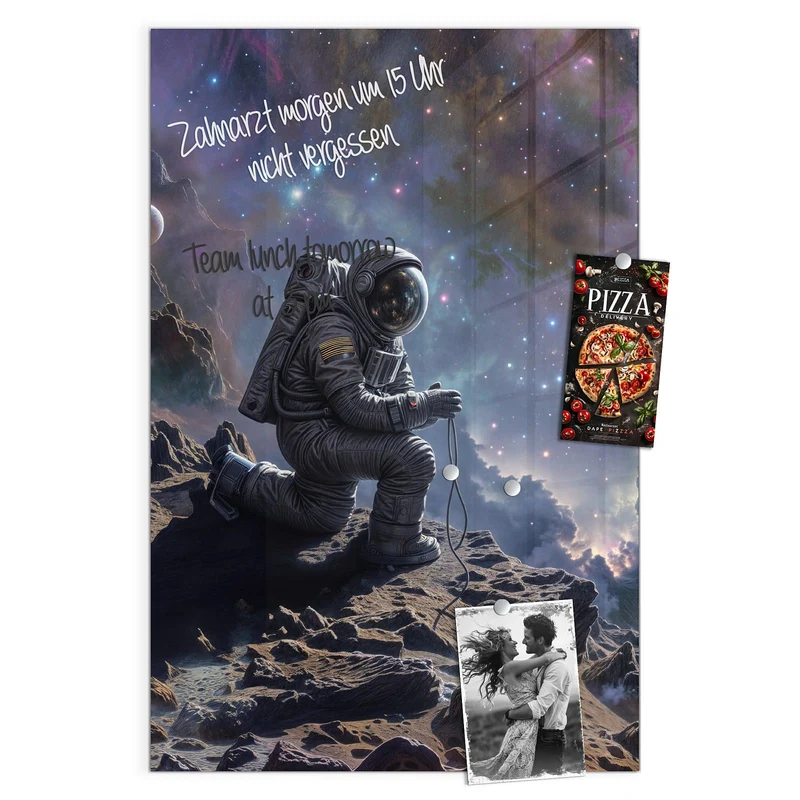 Magnettafel - Astronaut und Galaxie