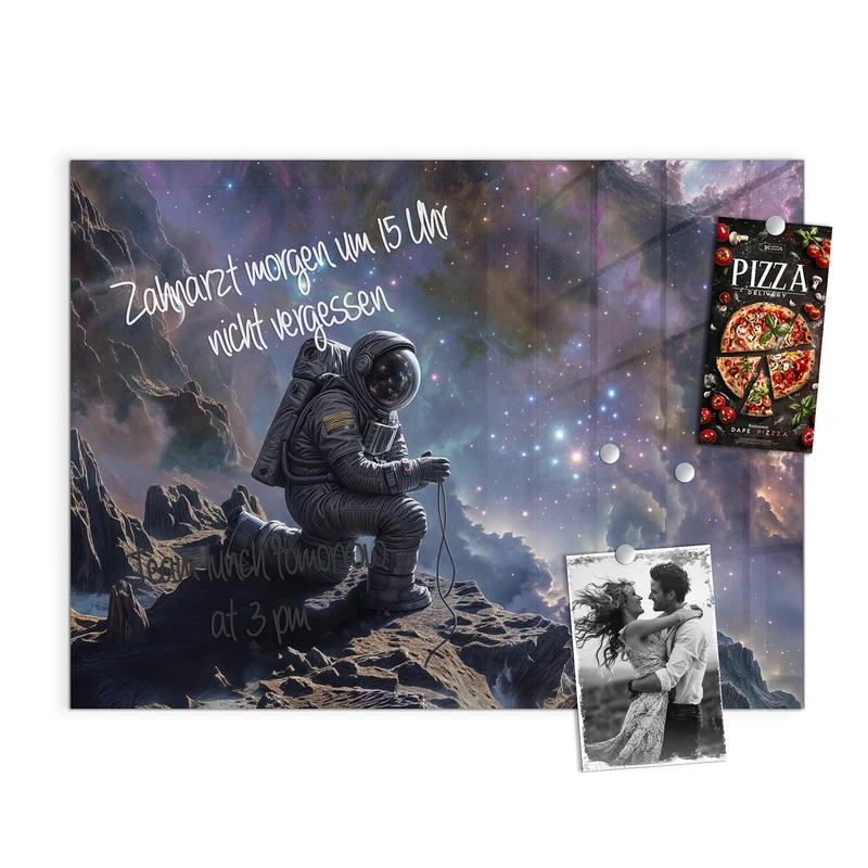 Magnettafel - Astronaut und Galaxie