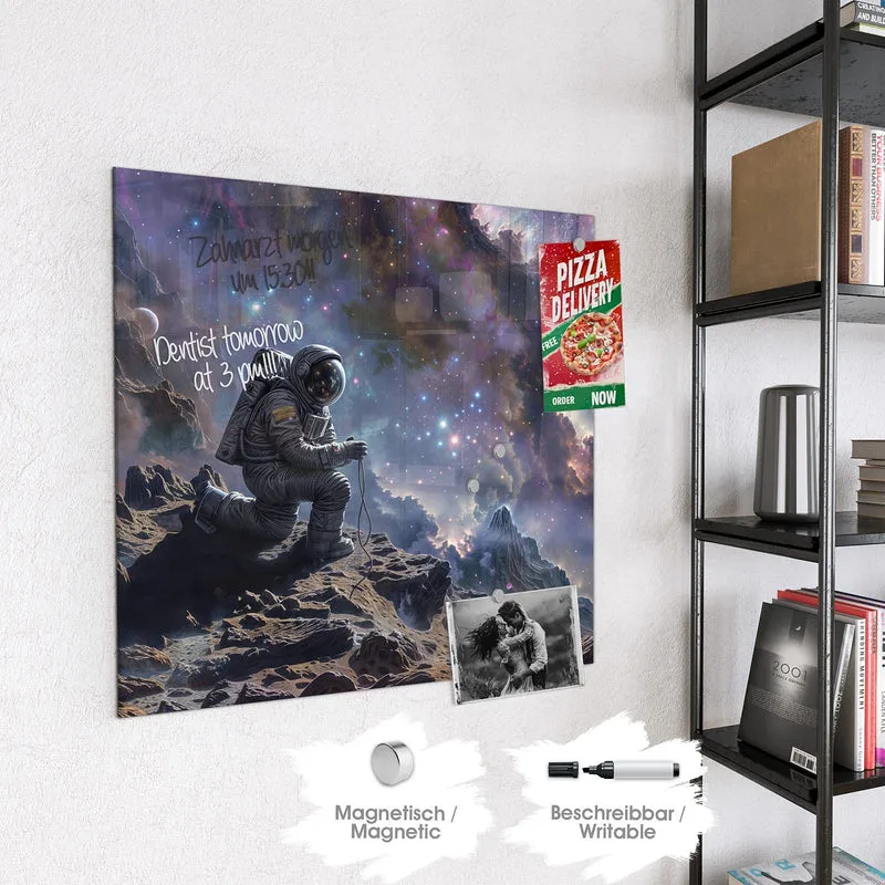 Magnettafel - Astronaut und Galaxie