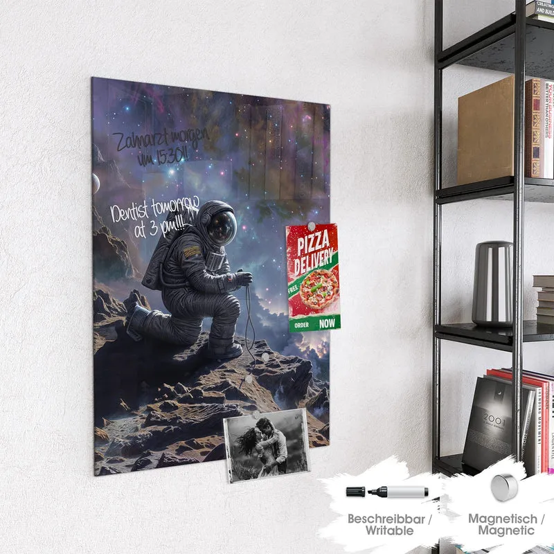 Magnettafel - Astronaut und Galaxie