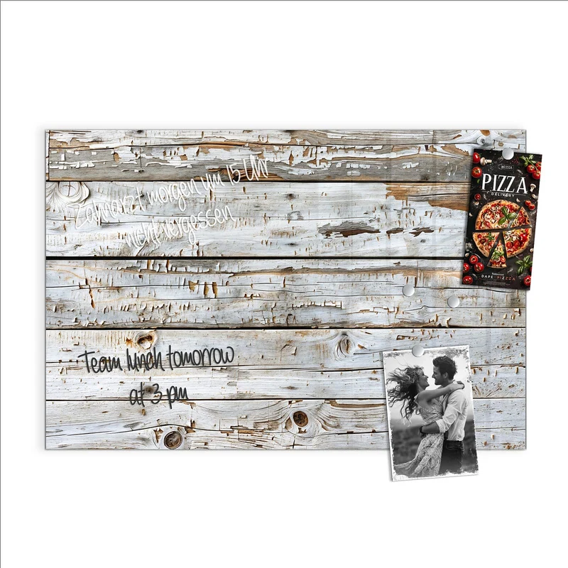 Magnettafel - Weiße Holzpatina