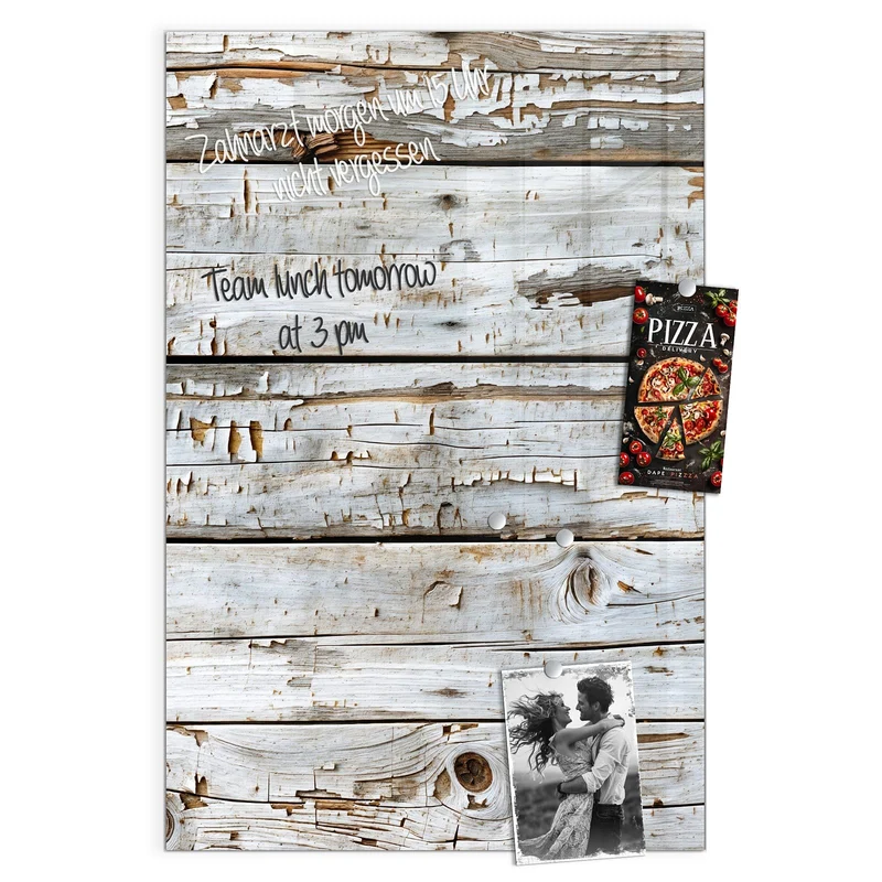 Magnettafel - Weiße Holzpatina