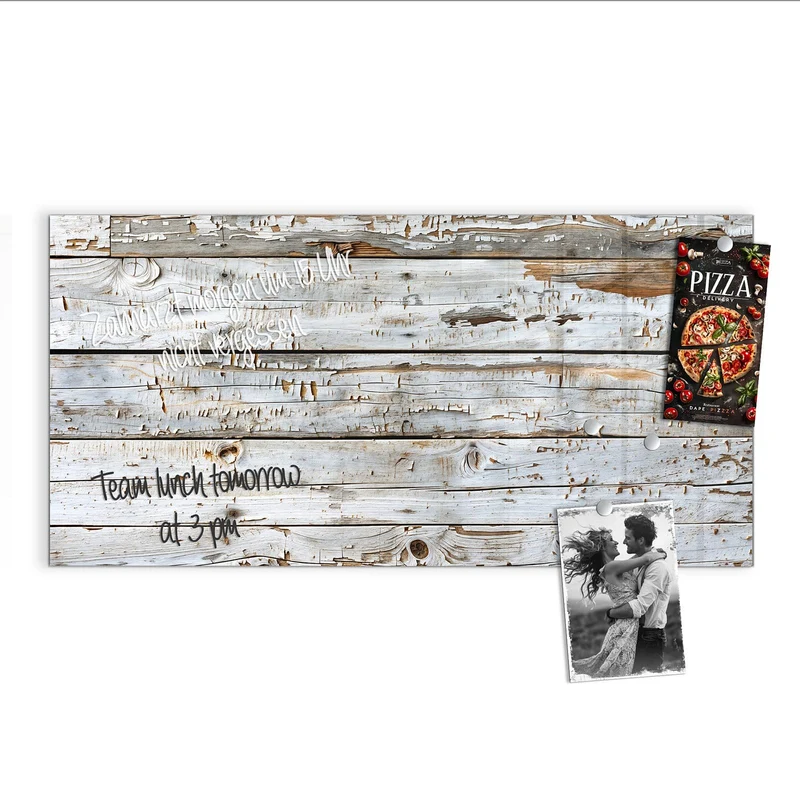 Magnettafel - Weiße Holzpatina