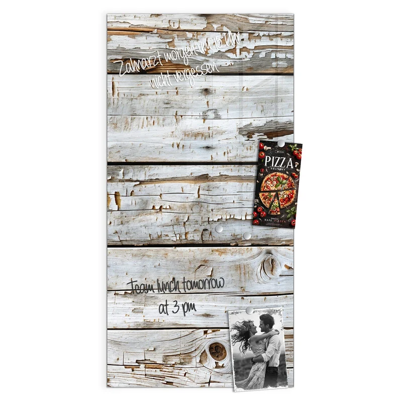 Magnettafel - Weiße Holzpatina