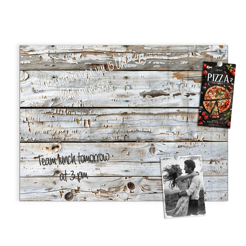 Magnettafel - Weiße Holzpatina