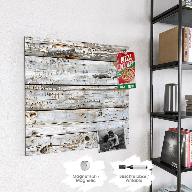 Magnettafel - Weiße Holzpatina