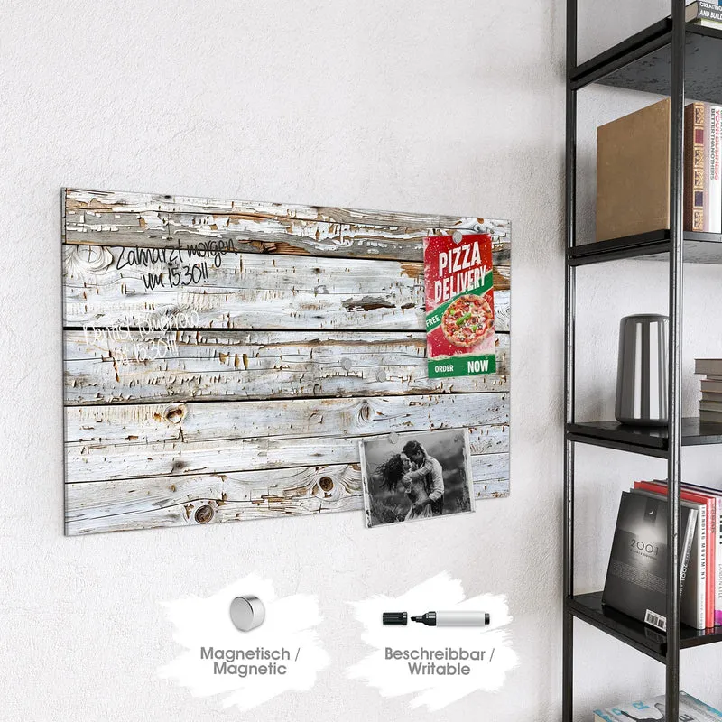 Magnettafel - Weiße Holzpatina