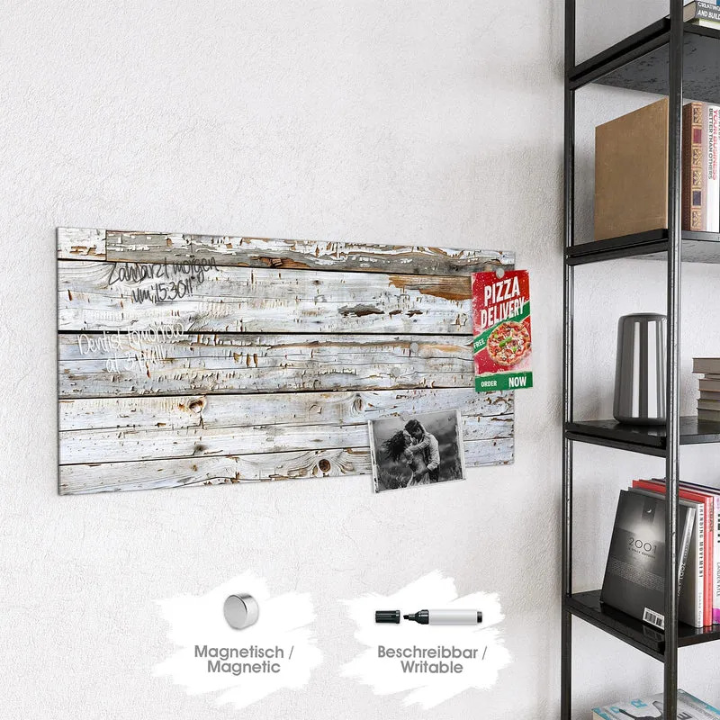 Magnettafel - Weiße Holzpatina