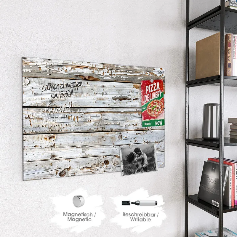 Magnettafel - Weiße Holzpatina