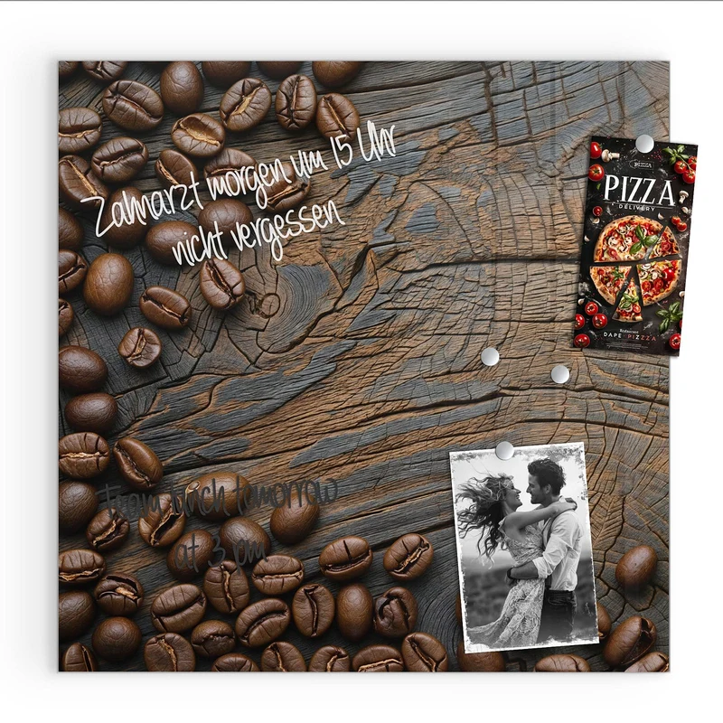Magnettafel - Bohnenrahmen auf Holz