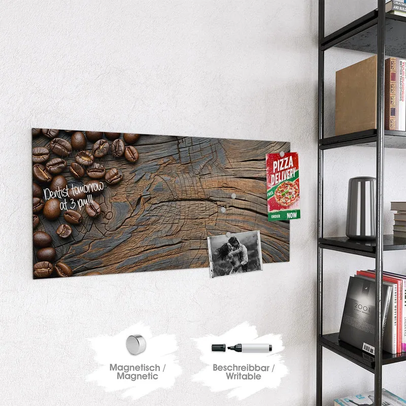 Magnettafel - Bohnenrahmen auf Holz
