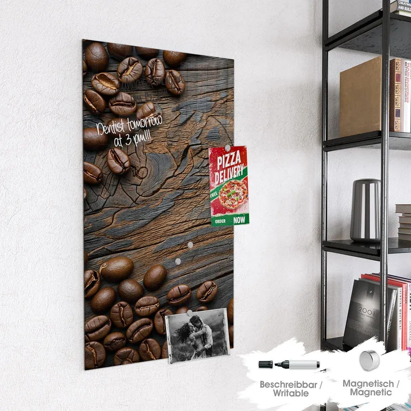 Magnettafel - Bohnenrahmen auf Holz