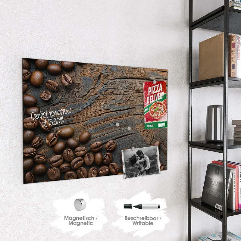 Magnettafel - Bohnenrahmen auf Holz