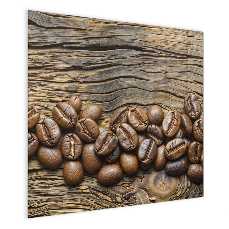 Magnettafel - Kaffeebohnen auf Altholz